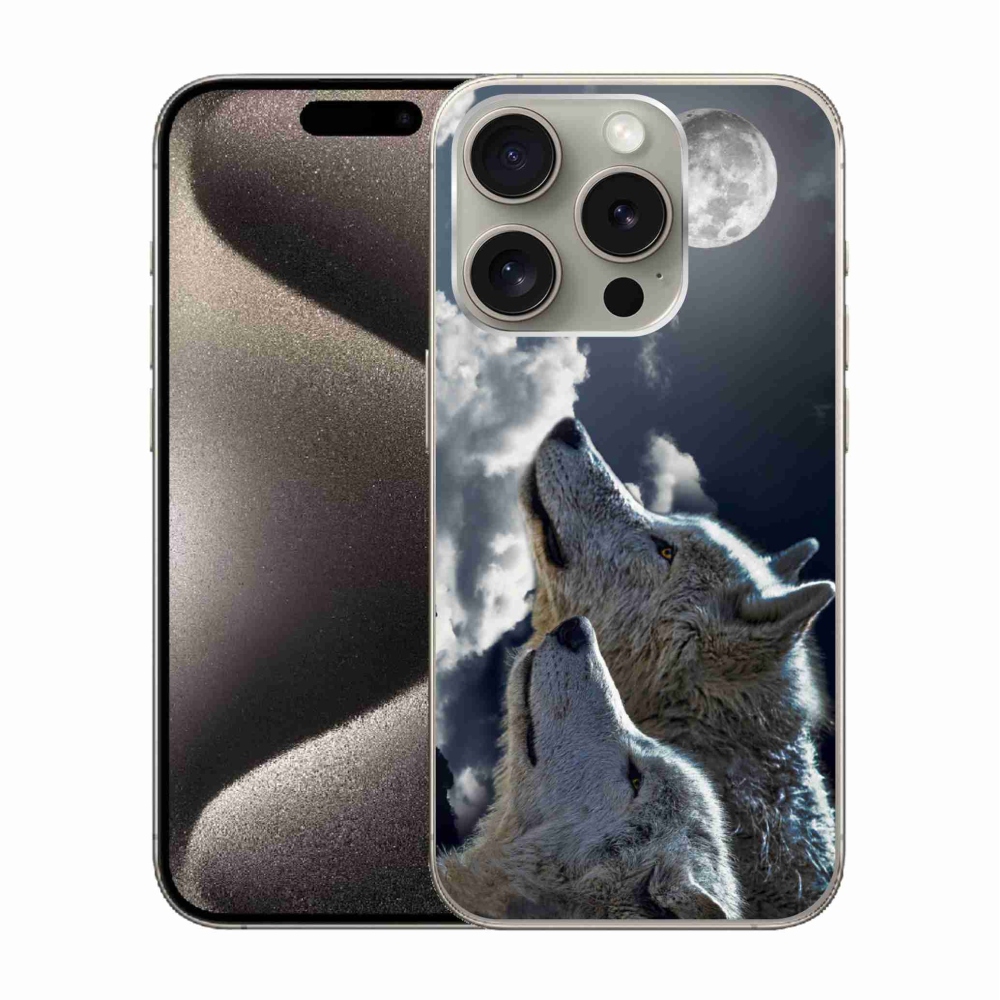 Gelový kryt mmCase na iPhone 15 Pro - vlci