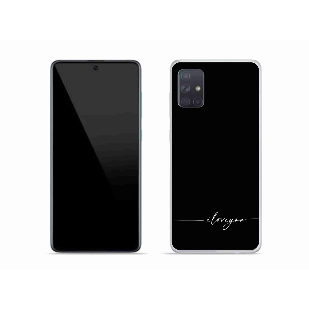 Gelový kryt mmCase na Samsung Galaxy A51 - I love you černé pozadí