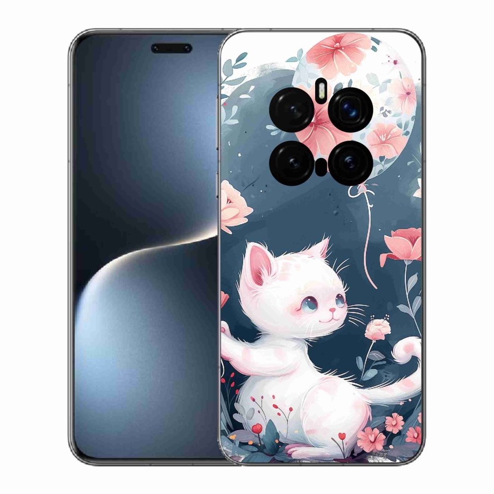 Gelový kryt mmCase na Honor Magic 7 Pro 5G - kotě s balónkem