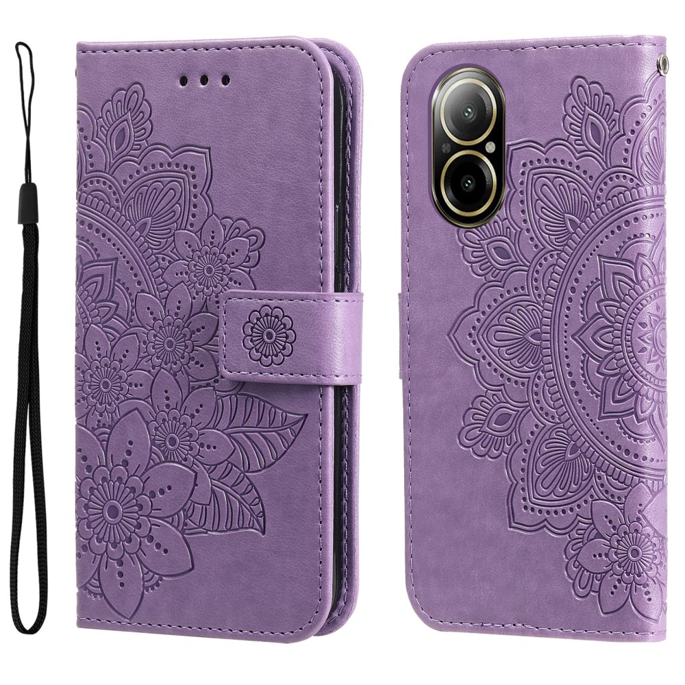 Mandala knížkové pouzdro na Realme C67 - fialové