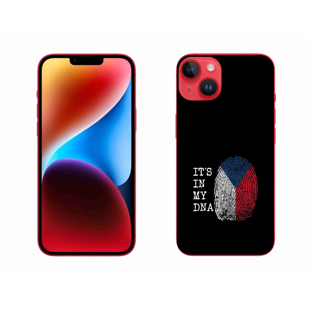 Gelový kryt mmCase na iPhone 14 Plus - vlajka otisk prstu černé pozadí