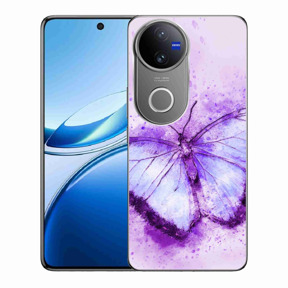 Gelový kryt mmCase na Vivo V50 5G - fialový motýl