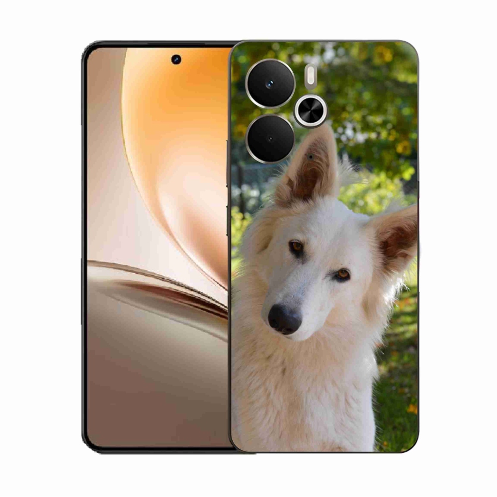 Gelový kryt mmCase na Realme 14 5G - bílý švýcarský ovčák 1
