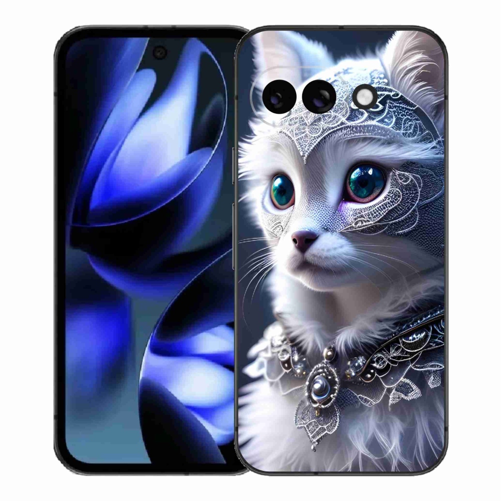 Gelový kryt mmCase na Google Pixel 9a - bílá kočka