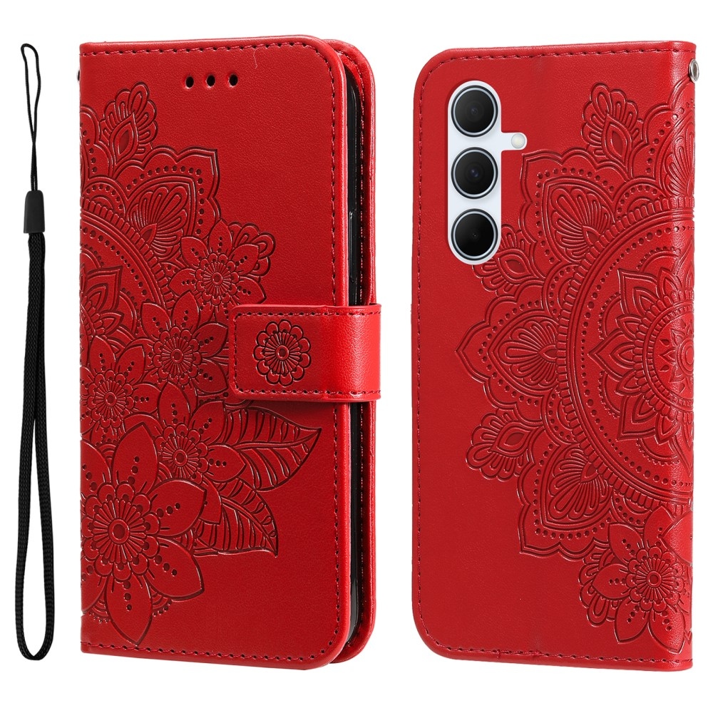Mandala knížkové pouzdro na Samsung Galaxy A36 5G/A56 5G - červené