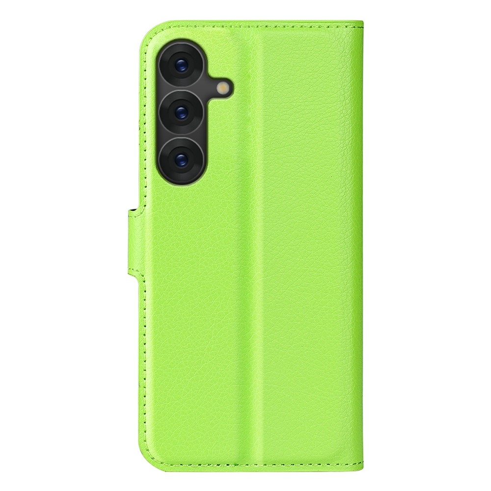 Litchi knížkové pouzdro na Samsung Galaxy S25 - zelené