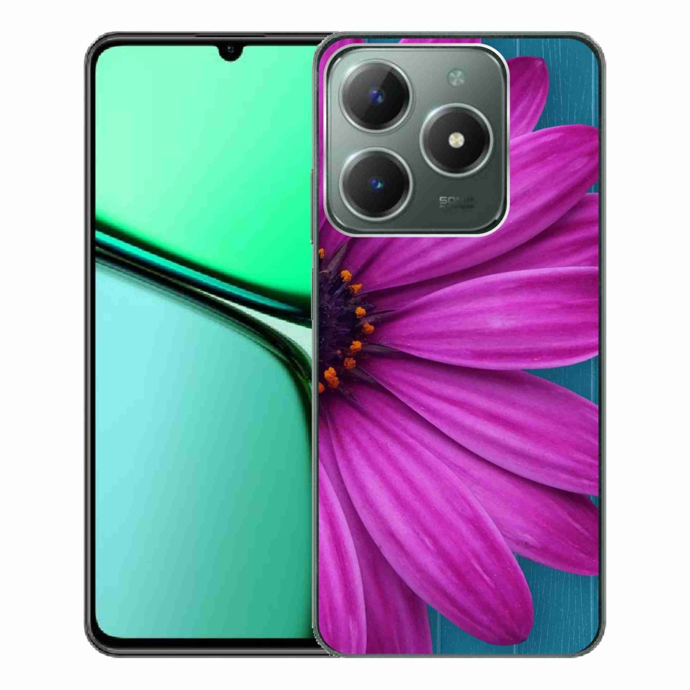 Gelový obal mmCase na Realme C61 - fialová kopretina
