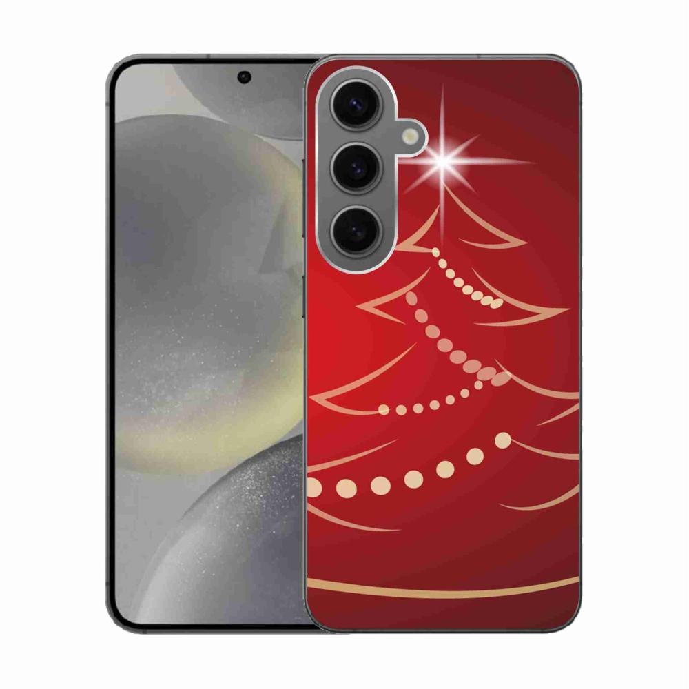 Gelový kryt mmCase na Samsung Galaxy S24 - kreslený vánoční stromek