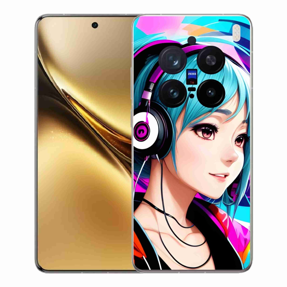 Gelový kryt mmCase na Vivo X200 Pro 5G - dívka se sluchátky