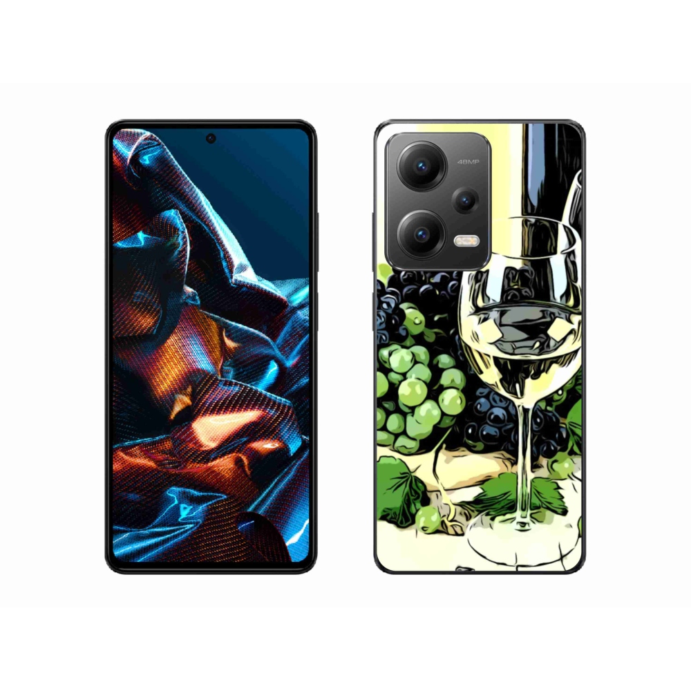 Gelový kryt mmCase na mobil Xiaomi Redmi Note 12 Pro 5G - sklenka vína