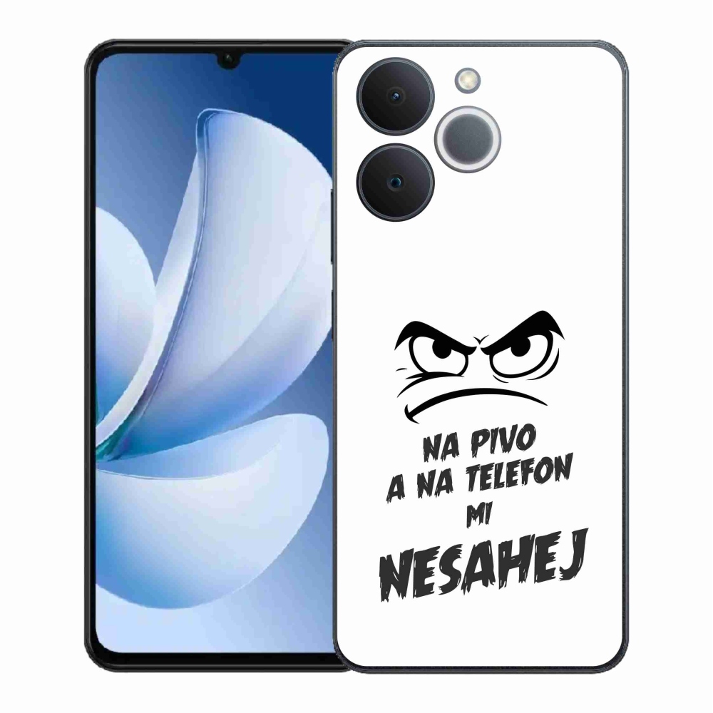 Gelový kryt mmCase na Realme Note 70T - pivní motiv 2 bílé pozadí