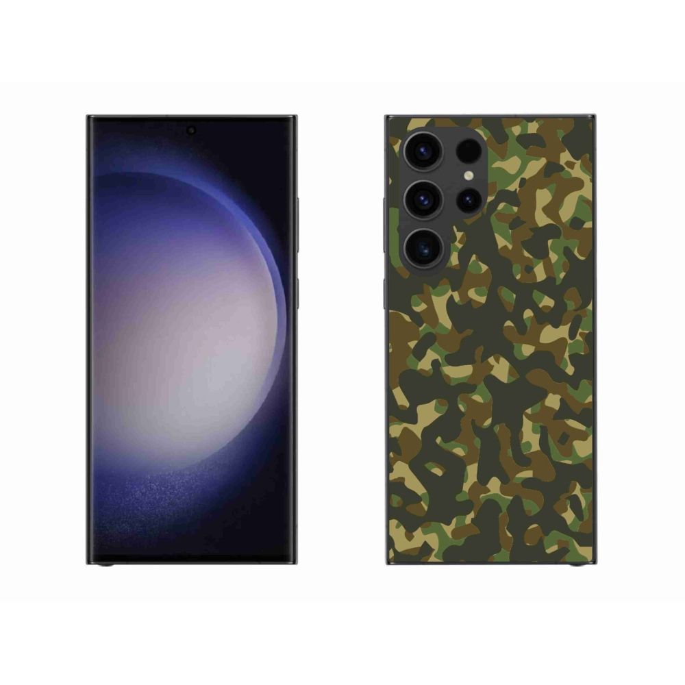 Gelový kryt mmCase na Samsung Galaxy S23 Ultra 5G - maskáčový vzor 1
