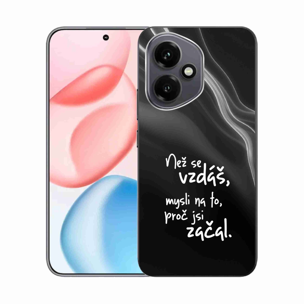 Gelový kryt mmCase na Honor 400 - citát 2 černé pozadí