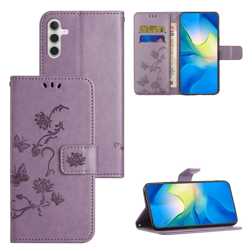 Flower knížkové pouzdro na Samsung Galaxy A25 5G - světlefialové