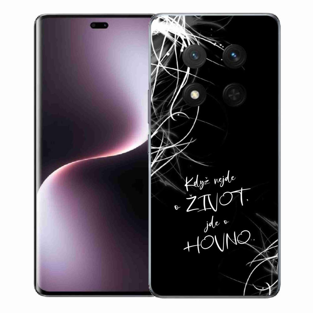 Gelový kryt mmCase na Honor Magic 7 Lite 5G - vtipný text 16 černé pozadí