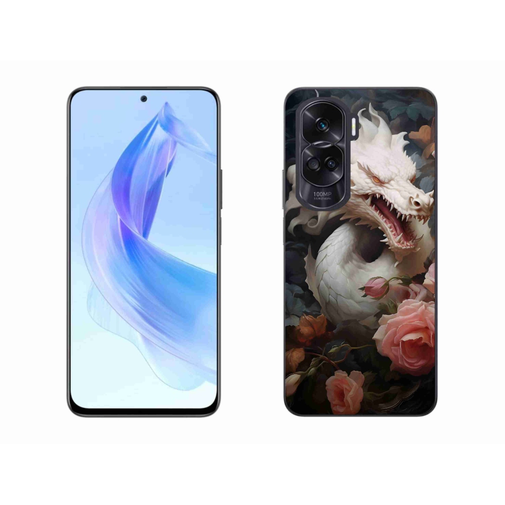 Gelový kryt mmCase na Honor 90 Lite - bílý drak