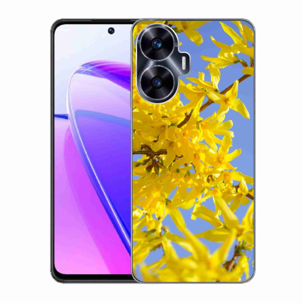 Gelový kryt mmCase na Realme C55 - žluté květy