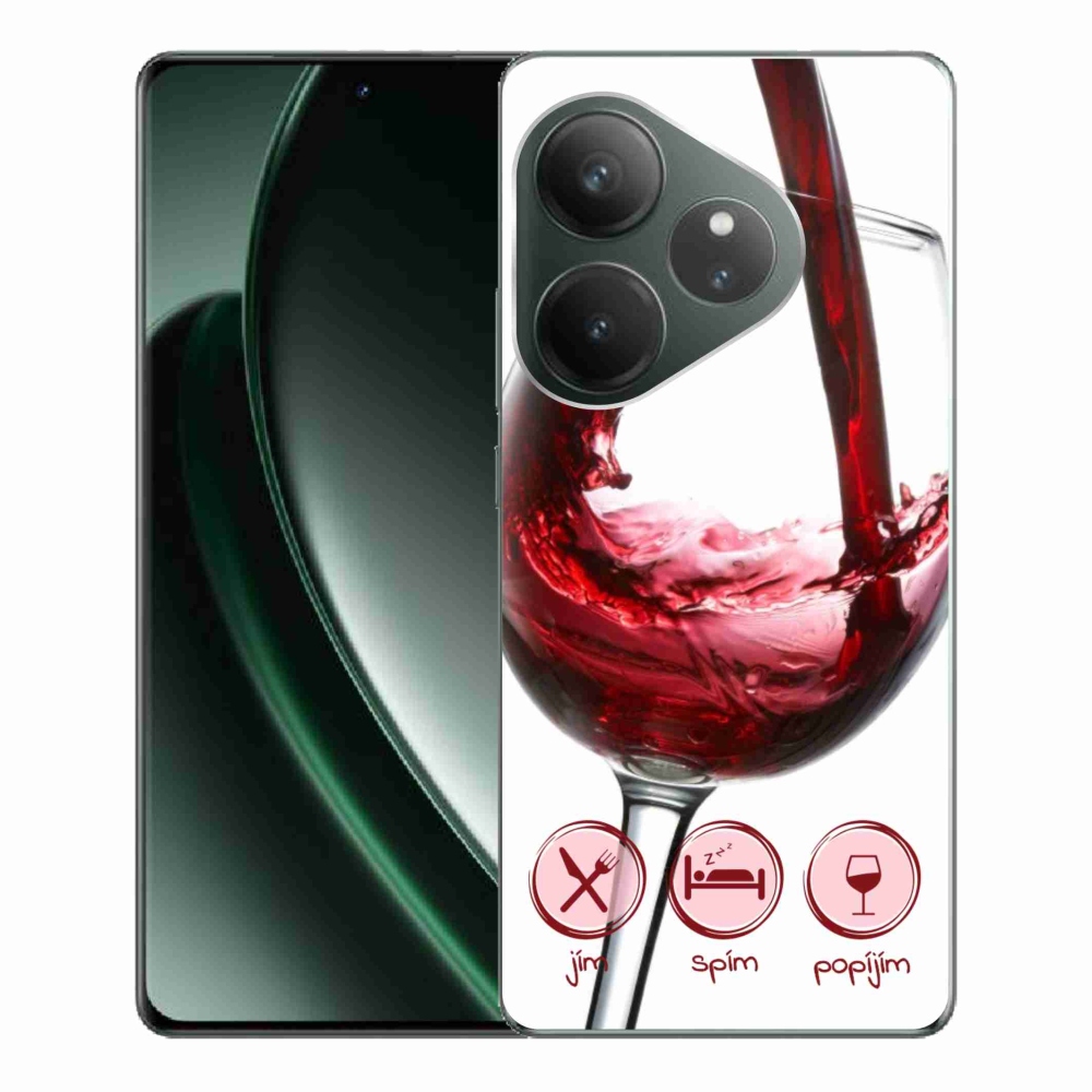 Gelový obal mmCase na Realme GT 6 5G/GT 6T 5G - sklenička vína červené