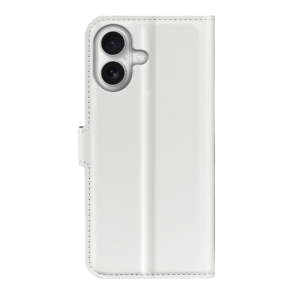 Litchi knížkové pouzdro na iPhone 17 - bílé