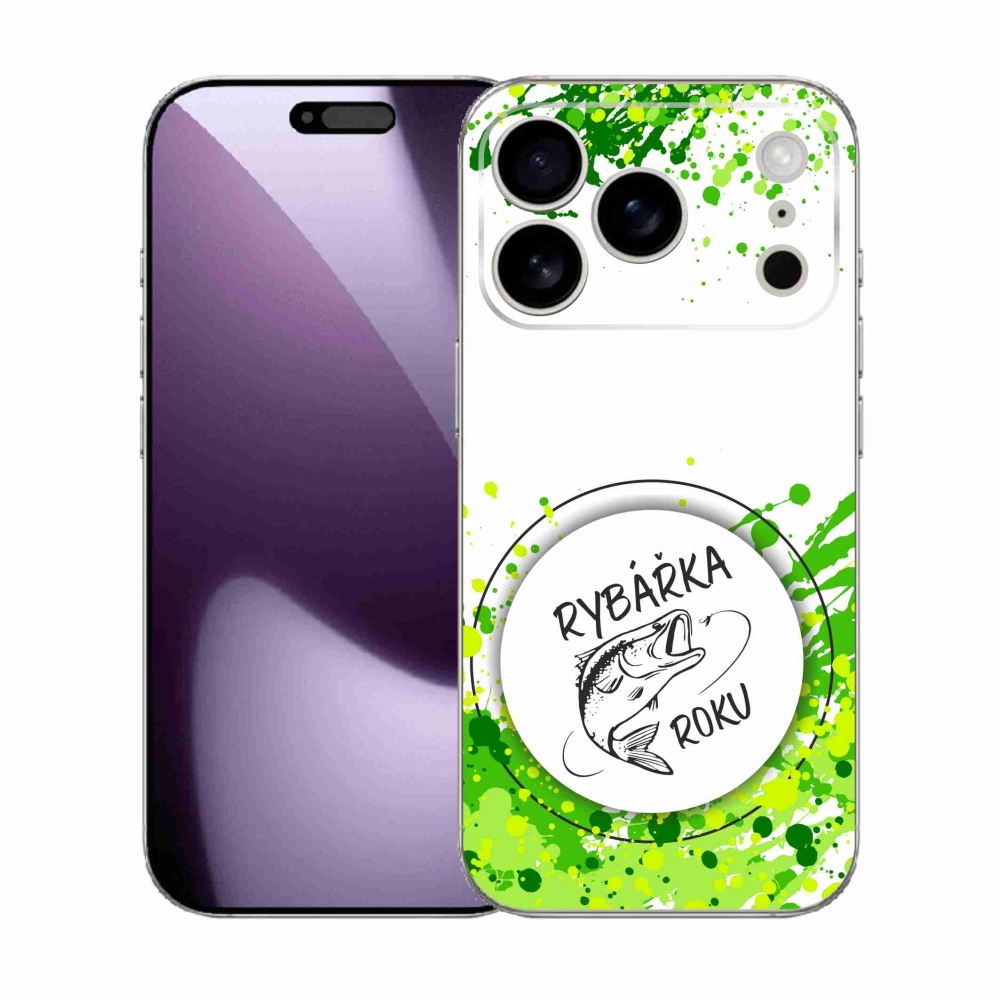 Gelový kryt mmCase na iPhone 17 Pro - rybářka roku bílé pozadí