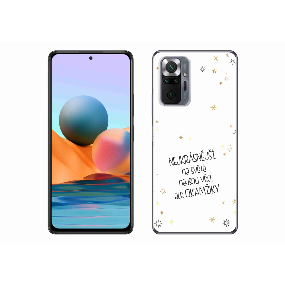 Gelový kryt mmCase na Xiaomi Redmi Note 10 Pro - citát 4 bílé pozadí