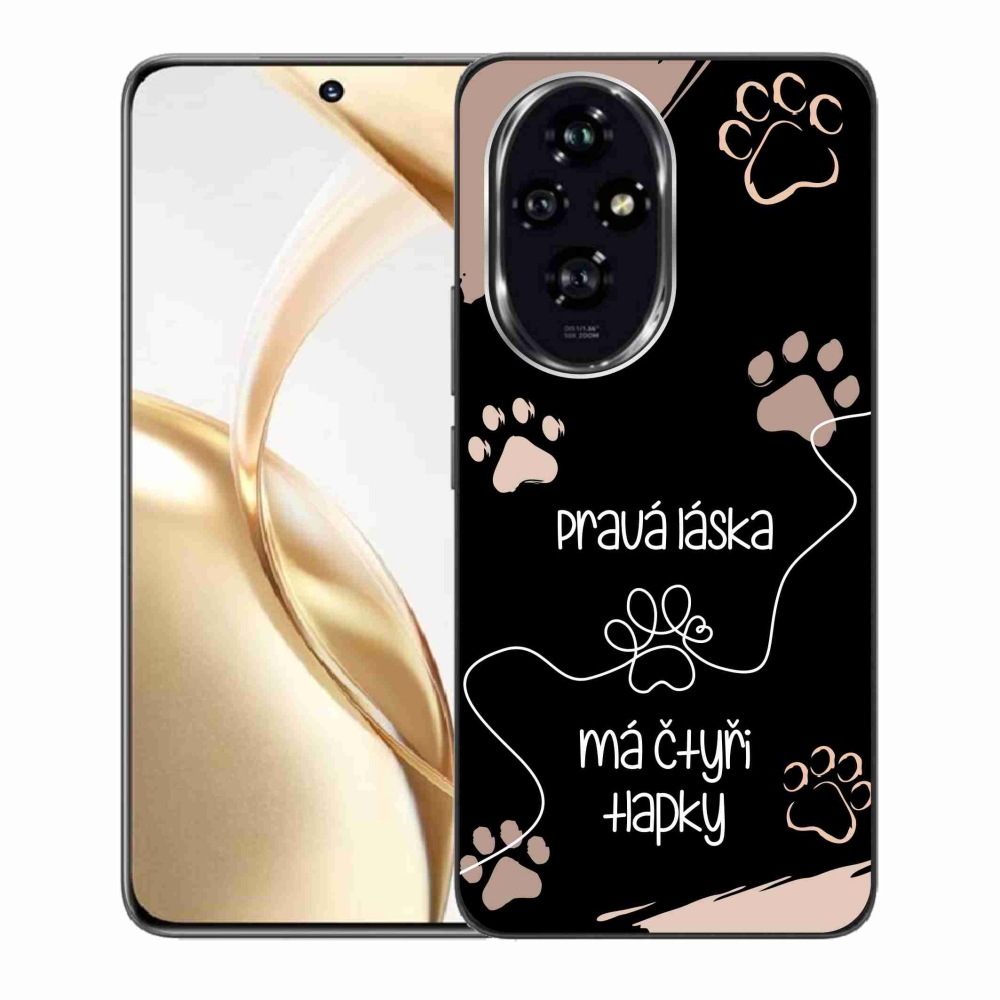 Gelový kryt mmCase na Honor 200 5G - psí motiv 1 černé pozadí