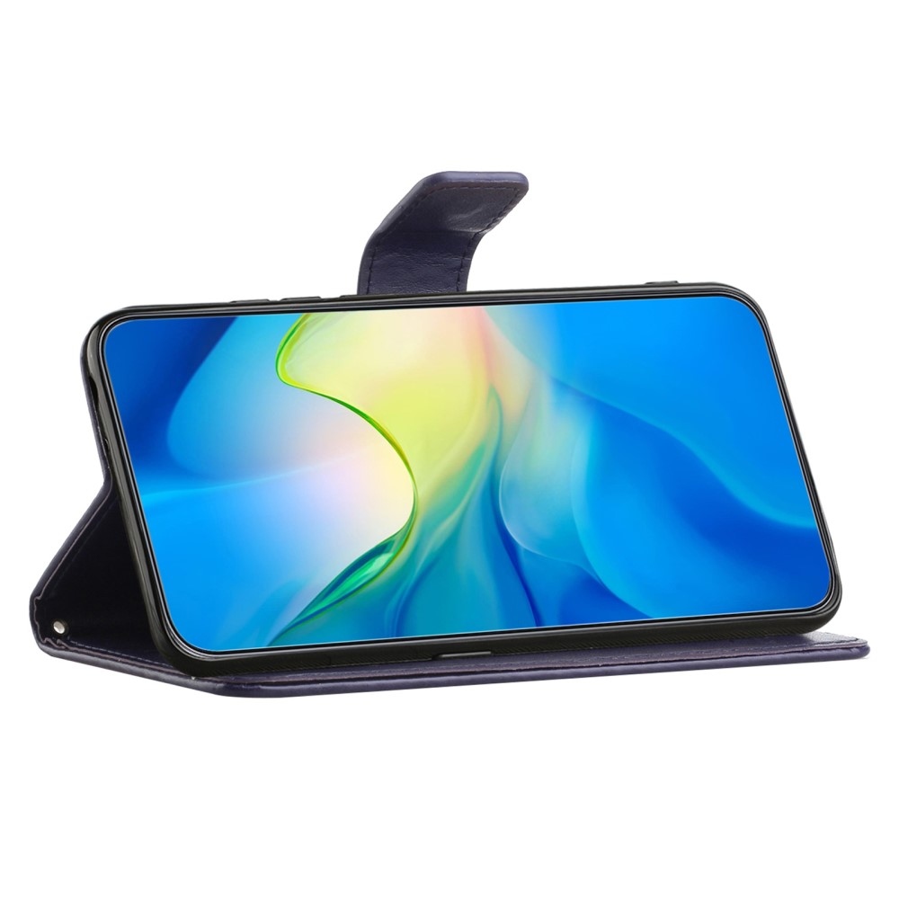 Flower knížkové pouzdro na Samsung Galaxy A36 5G - tmavěfialové