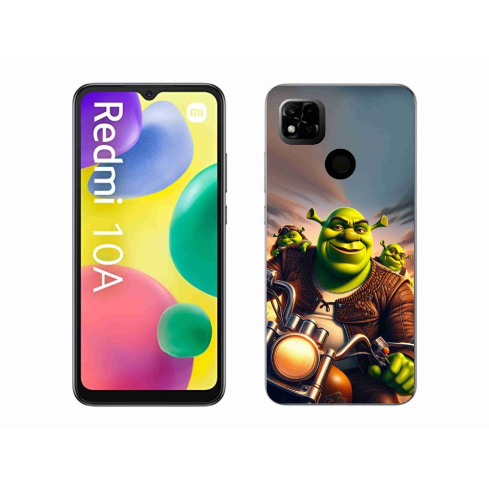 Gelový kryt mmCase na Xiaomi Redmi 10A - shrek na motorce
