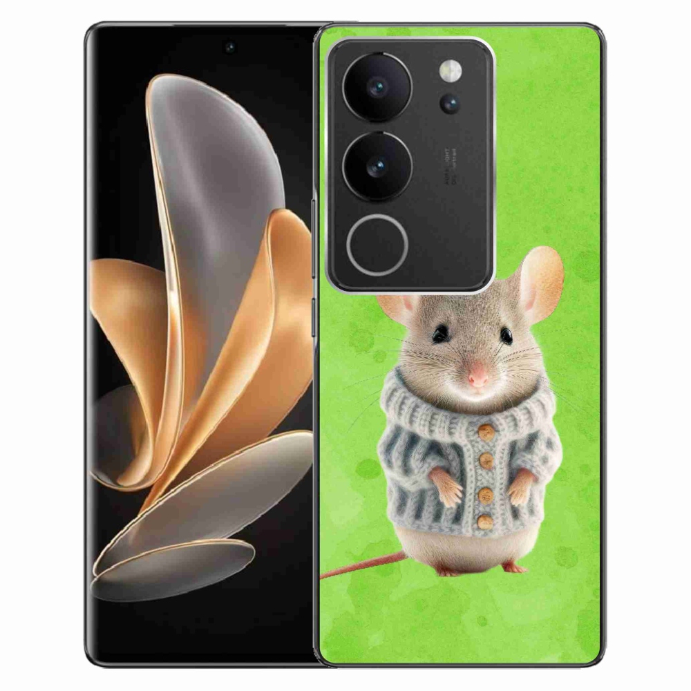 Gelový kryt mmCase na Vivo V29 5G - myška ve svetru