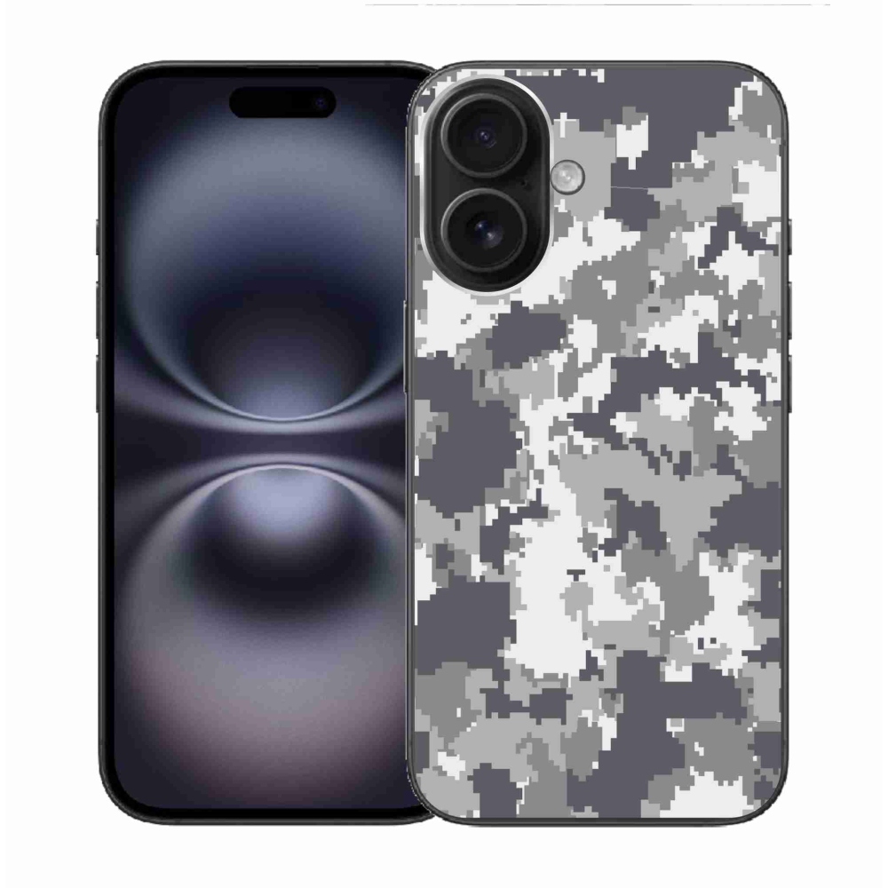 Gelový kryt mmCase na iPhone 16 - maskáčový vzor 2