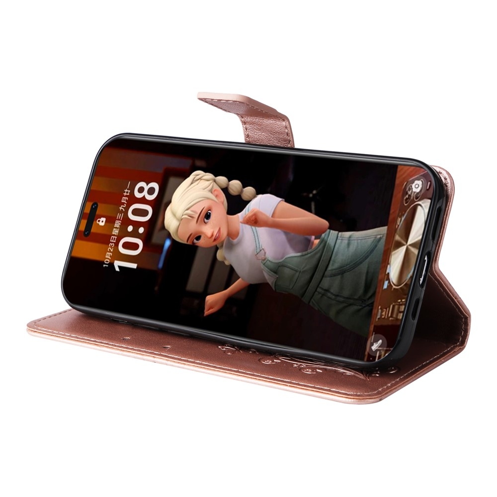 Big Butterfly knížkové pouzdro na Honor Magic 7 Pro 5G - růžovozlaté