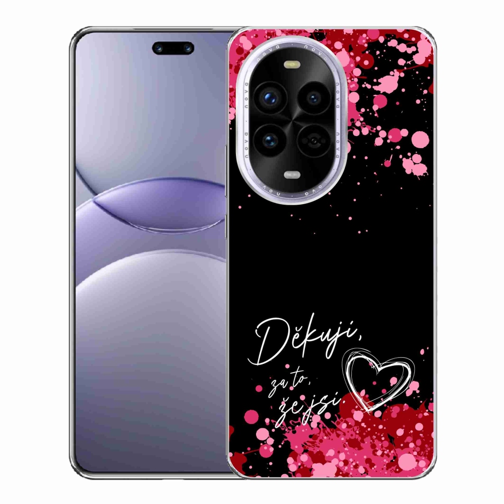 Gelový kryt mmCase na Huawei Nova 13 Pro 5G - zamilovaný text 2 černé pozadí
