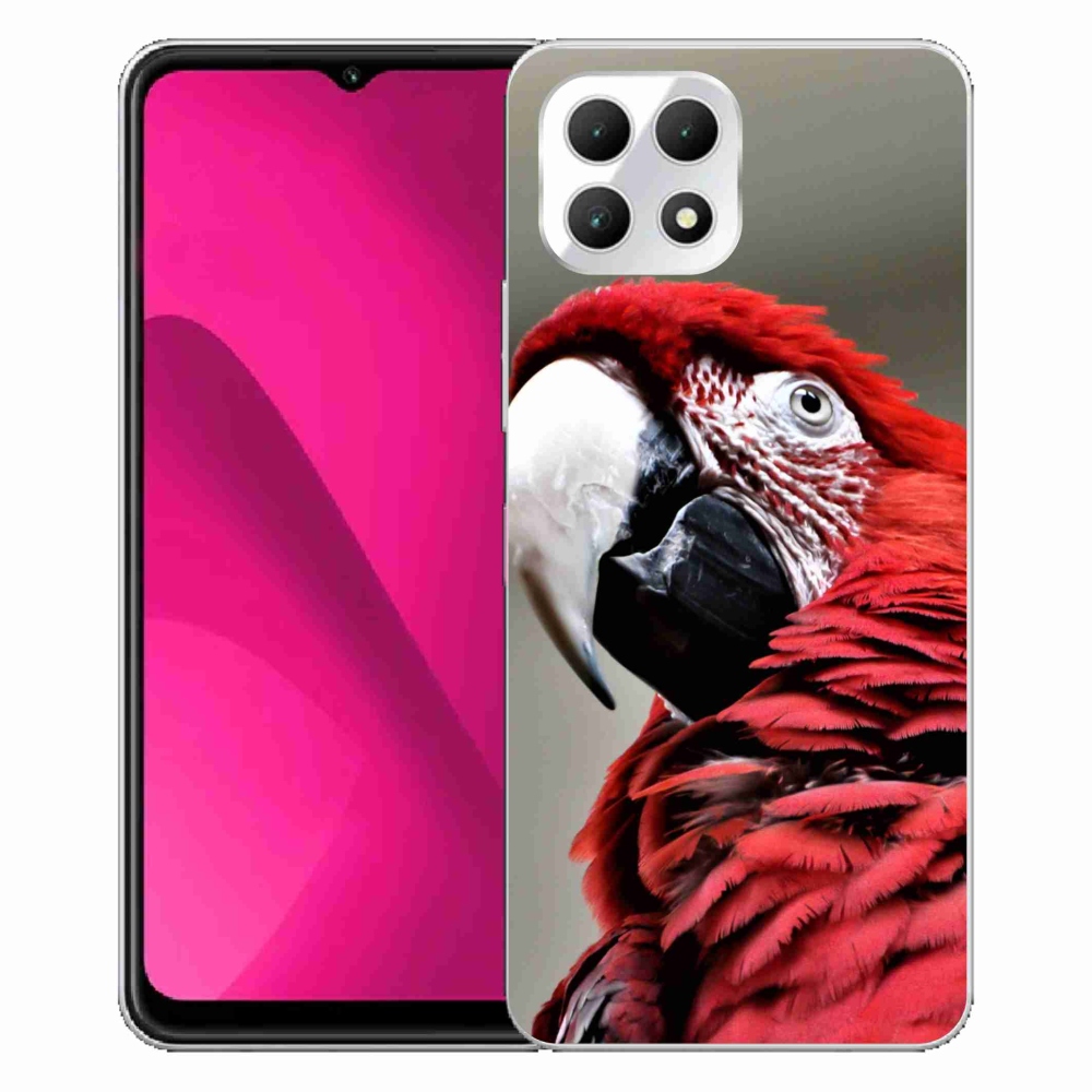 Gelový kryt mmCase na T-Mobile T Phone 2 - papoušek ara červený