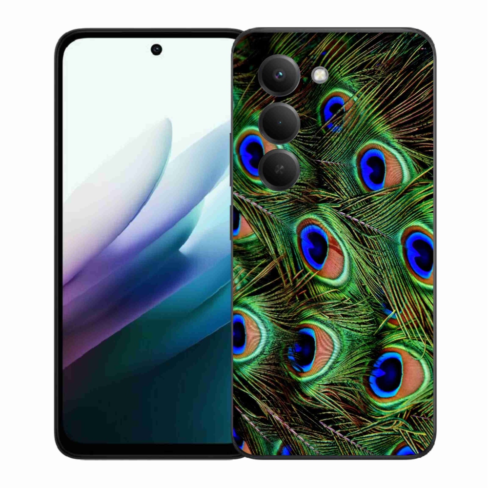 Gelový kryt mmCase na Xiaomi Redmi 15 4G/5G (171mm) - paví peří