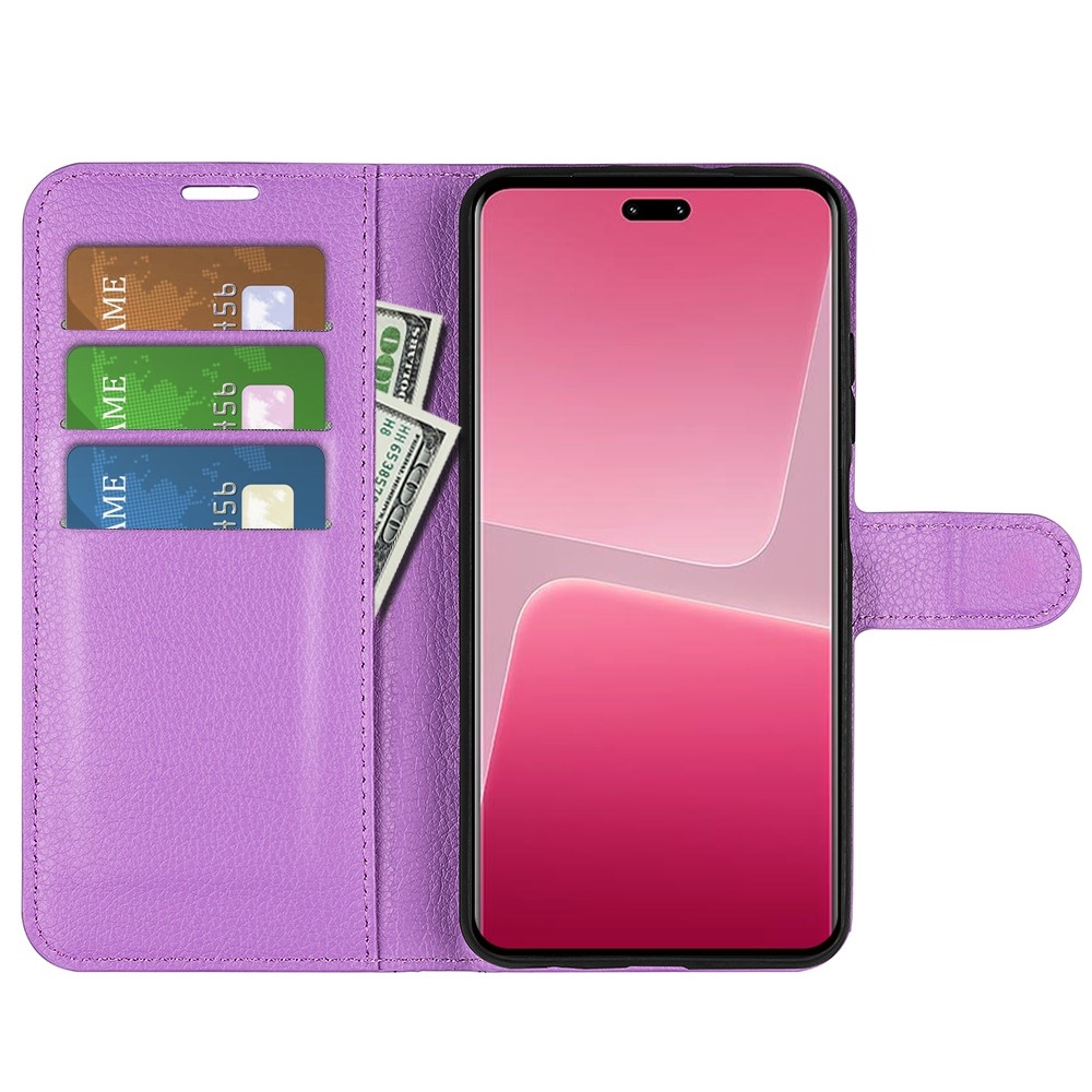 Litchi knížkové pouzdro na Xiaomi 13 Lite - fialové