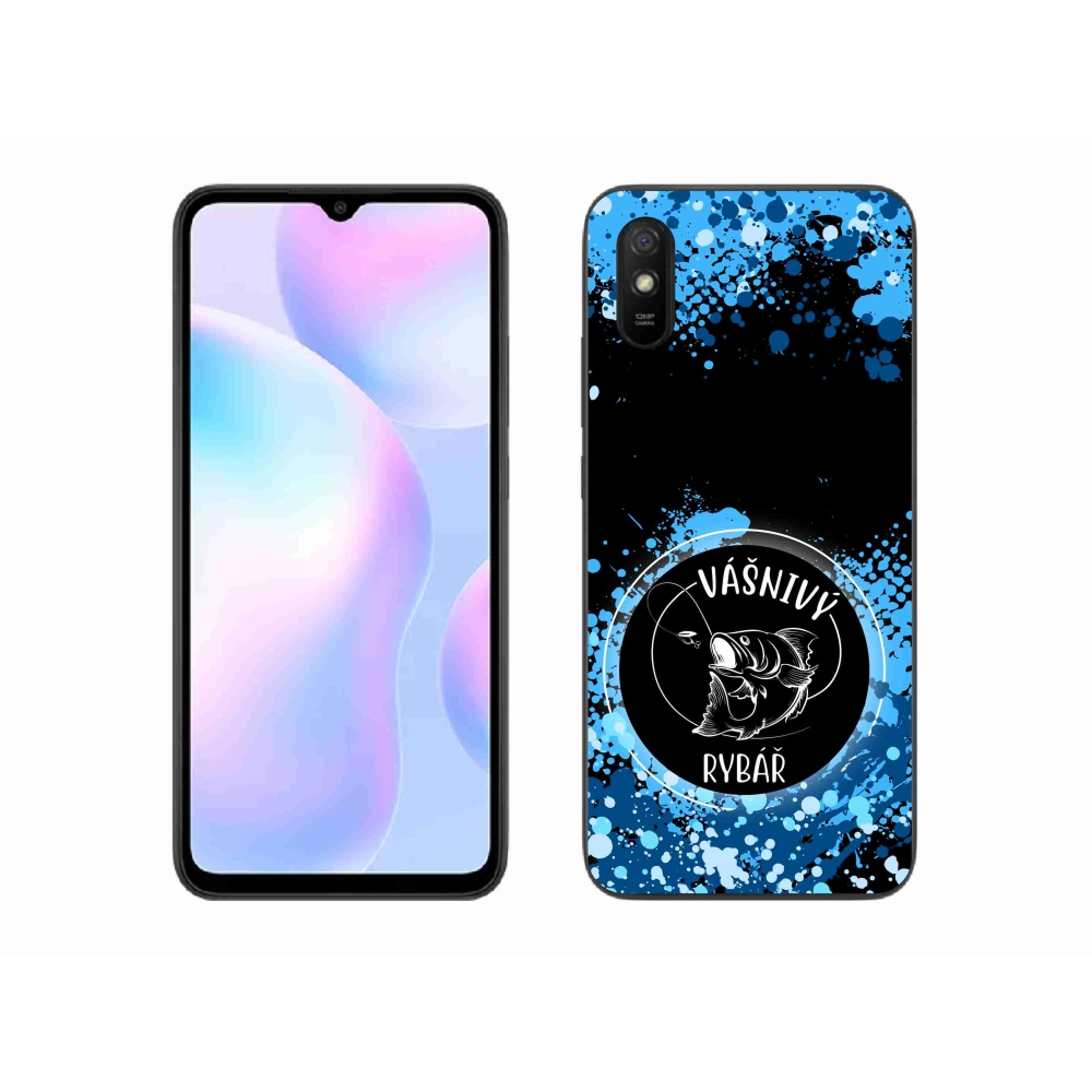 Gelový kryt mmCase na Xiaomi Redmi 9A - vášnivý rybář černé pozadí