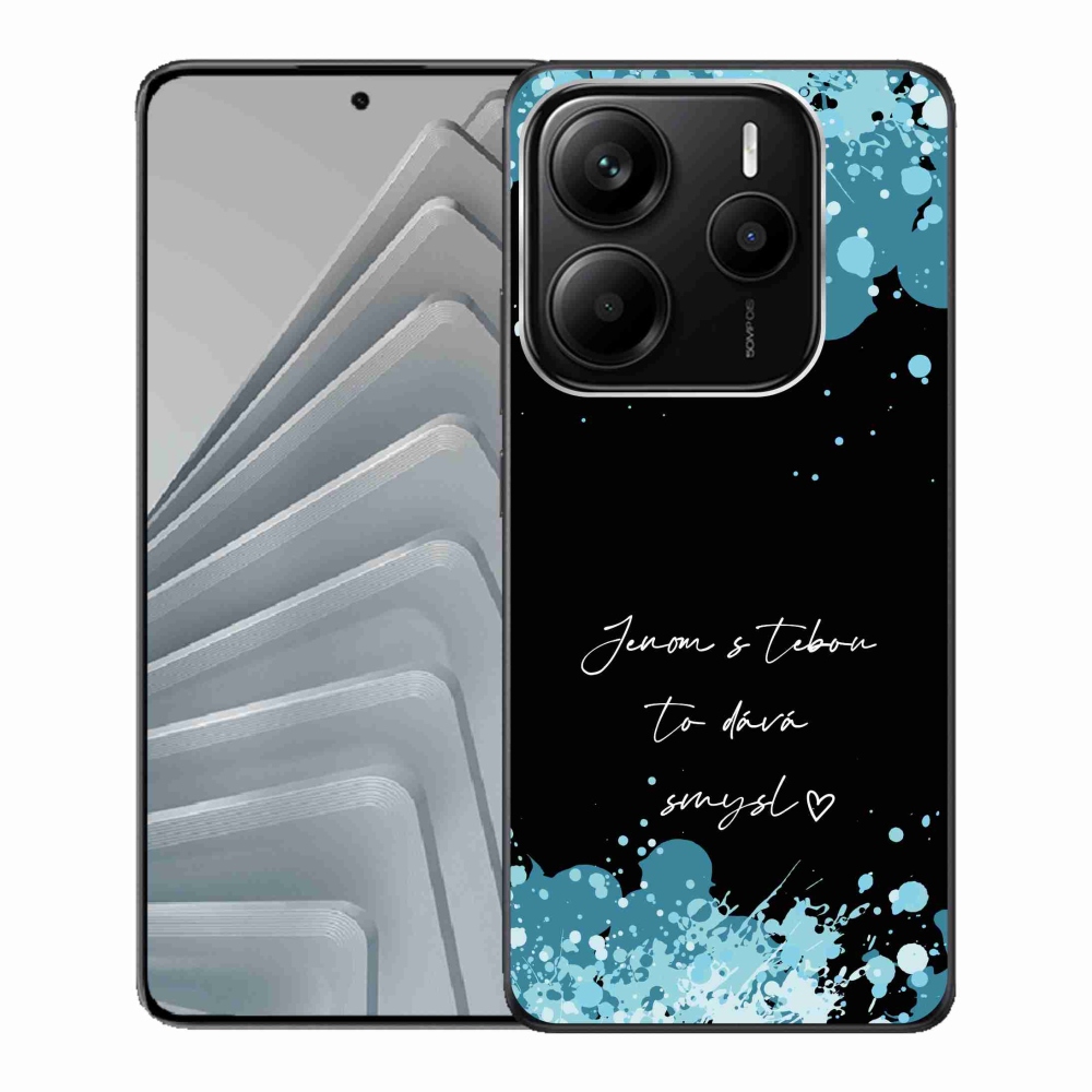 Gelový kryt mmCase na Xiaomi Redmi Note 14 5G - zamilovaný text černé pozadí