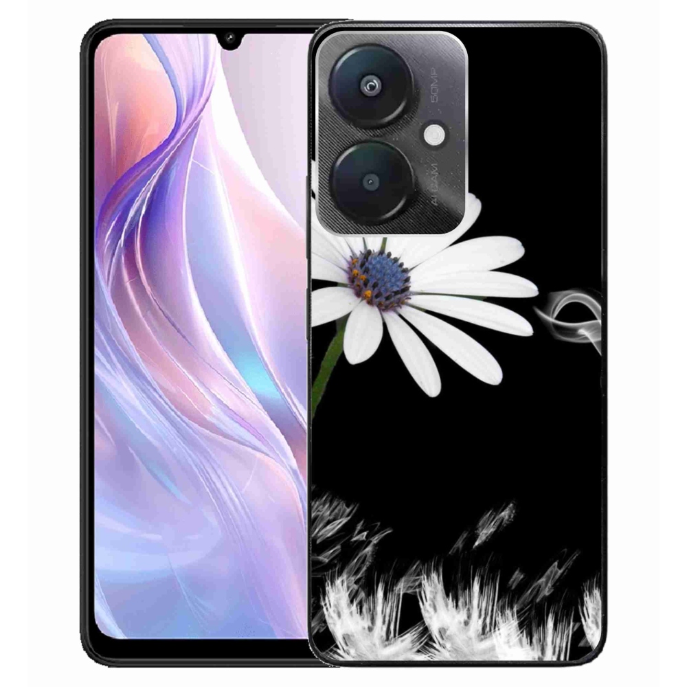 Gelový kryt mmCase na Xiaomi Redmi 13C 5G - bílá květina