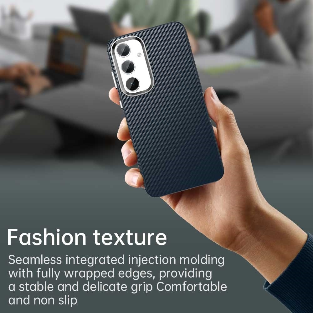 Texture Fiber odolný kryt na Samsung Galaxy S25 - modrý