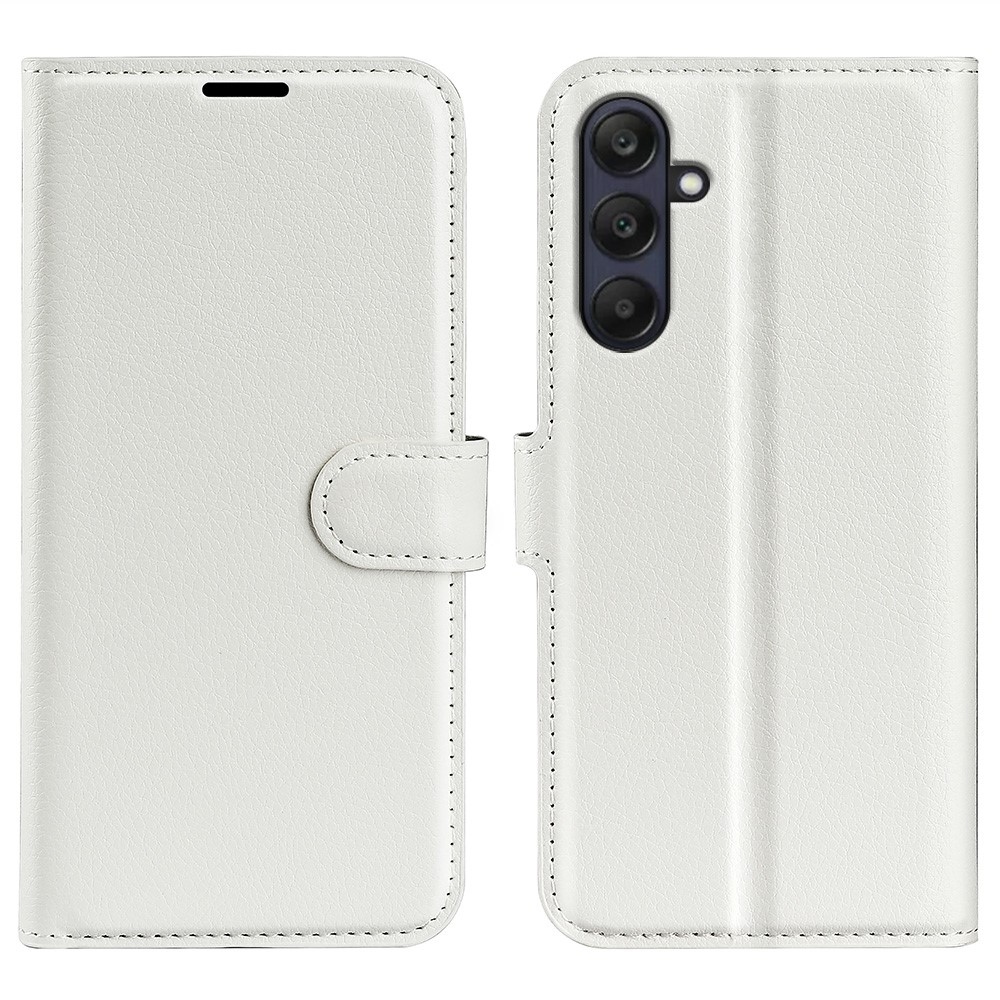 Litchi knížkové pouzdro na Samsung Galaxy A26 5G - bílé