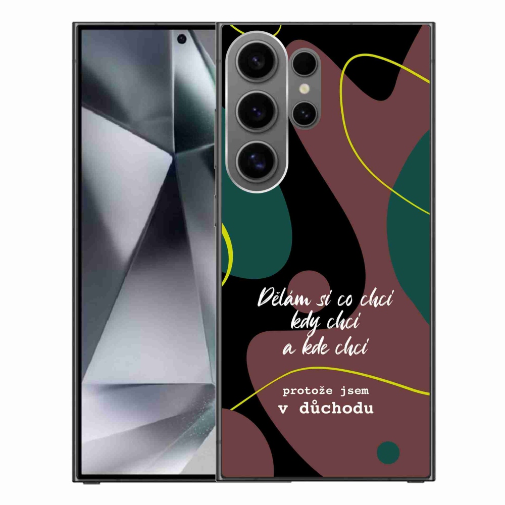 Gelový kryt mmCase na Samsung Galaxy S24 Ultra - vtipný text 10 černé pozadí