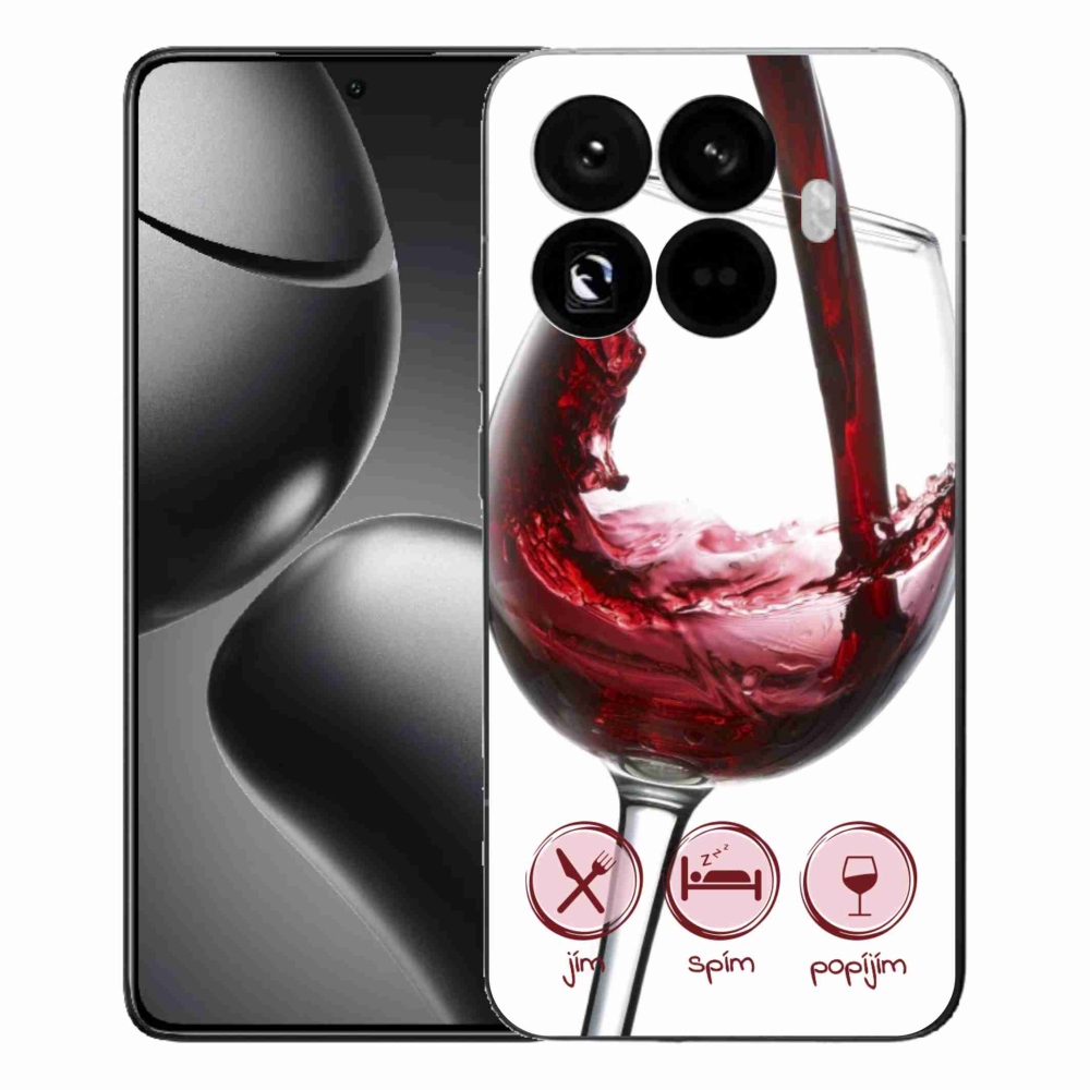 Gelový kryt mmCase na Xiaomi 15T Pro - sklenička vína červené