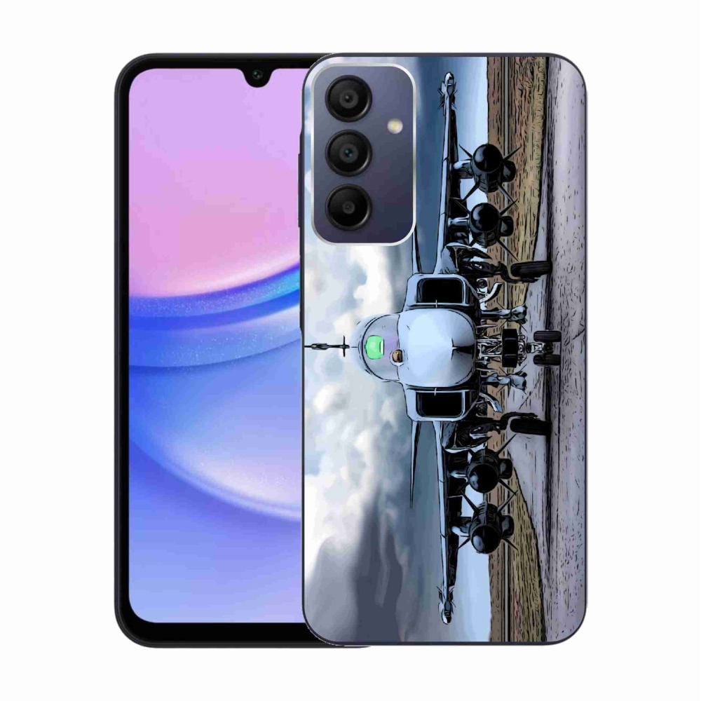 Gelový kryt mmCase na Samsung Galaxy A15 4G/5G - vojenské letadlo