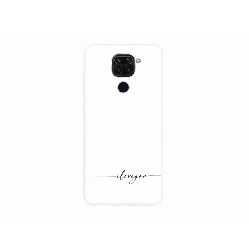 Gelový kryt mmCase na Xiaomi Redmi Note 9 - I love you bílé pozadí