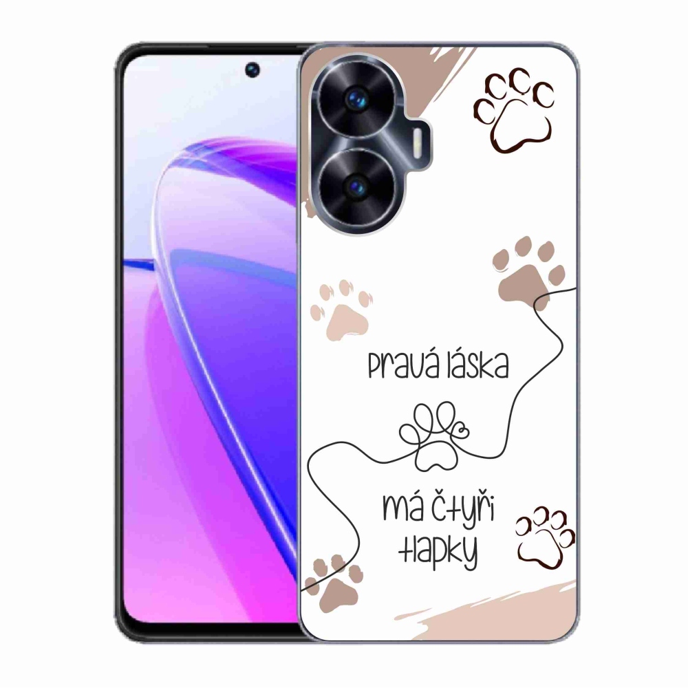 Gelový kryt mmCase na Realme C55 - psí motiv 1 bílé pozadí