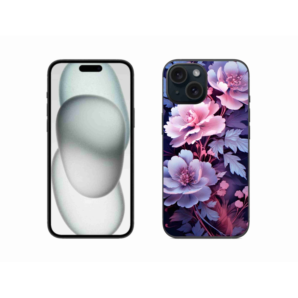Gelový kryt mmCase na iPhone 15 - květiny 11