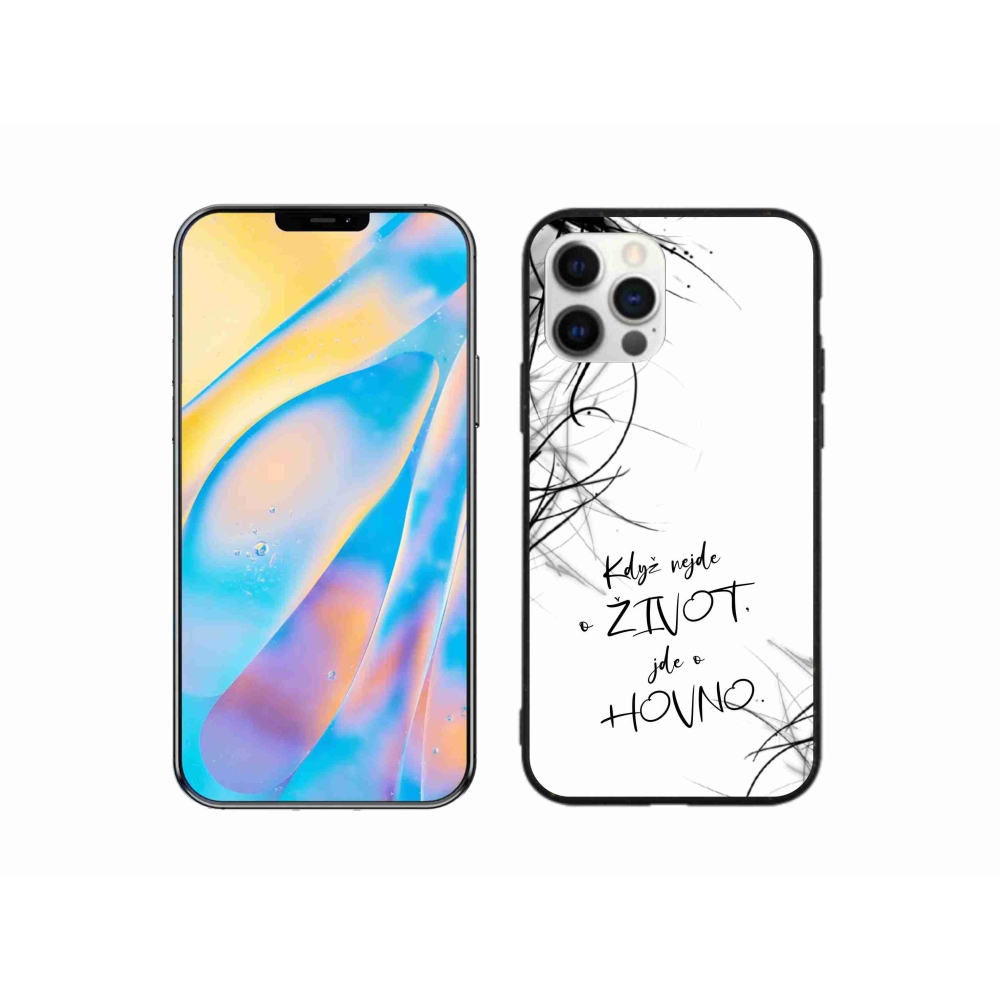 Gelový kryt mmCase na iPhone 12 Pro - vtipný text 16 bílé pozadí