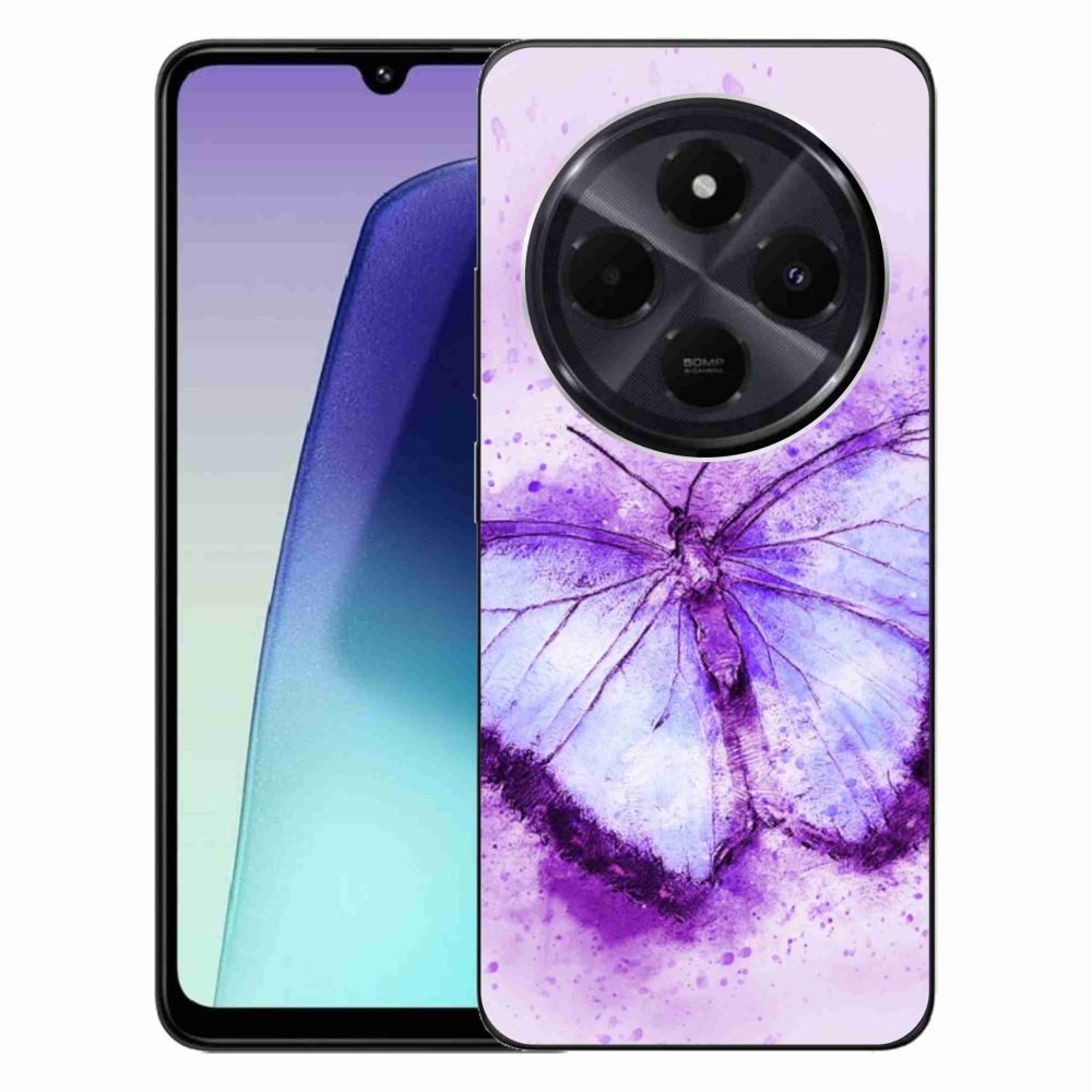 Gelový kryt mmCase na Xiaomi Redmi 14C/Poco C75 - fialový motýl