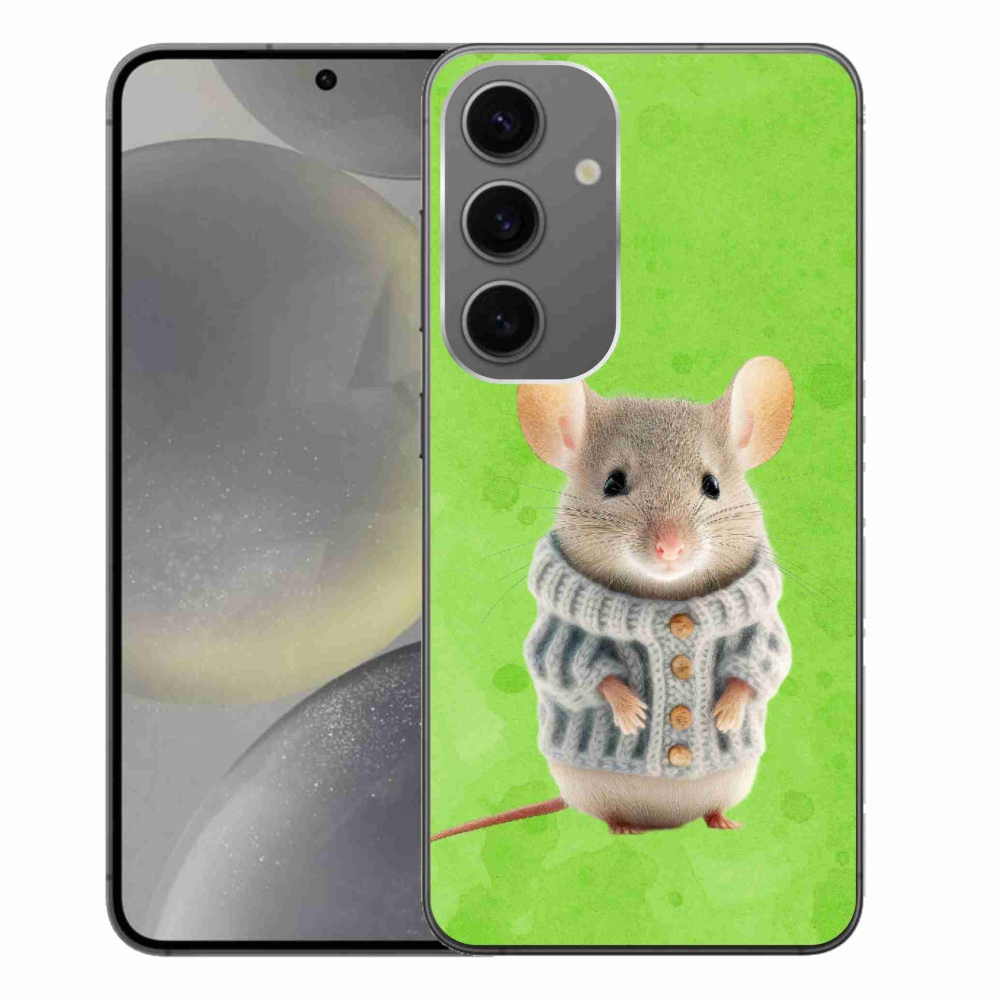 Gelový kryt mmCase na Samsung Galaxy S24+ - myška ve svetru