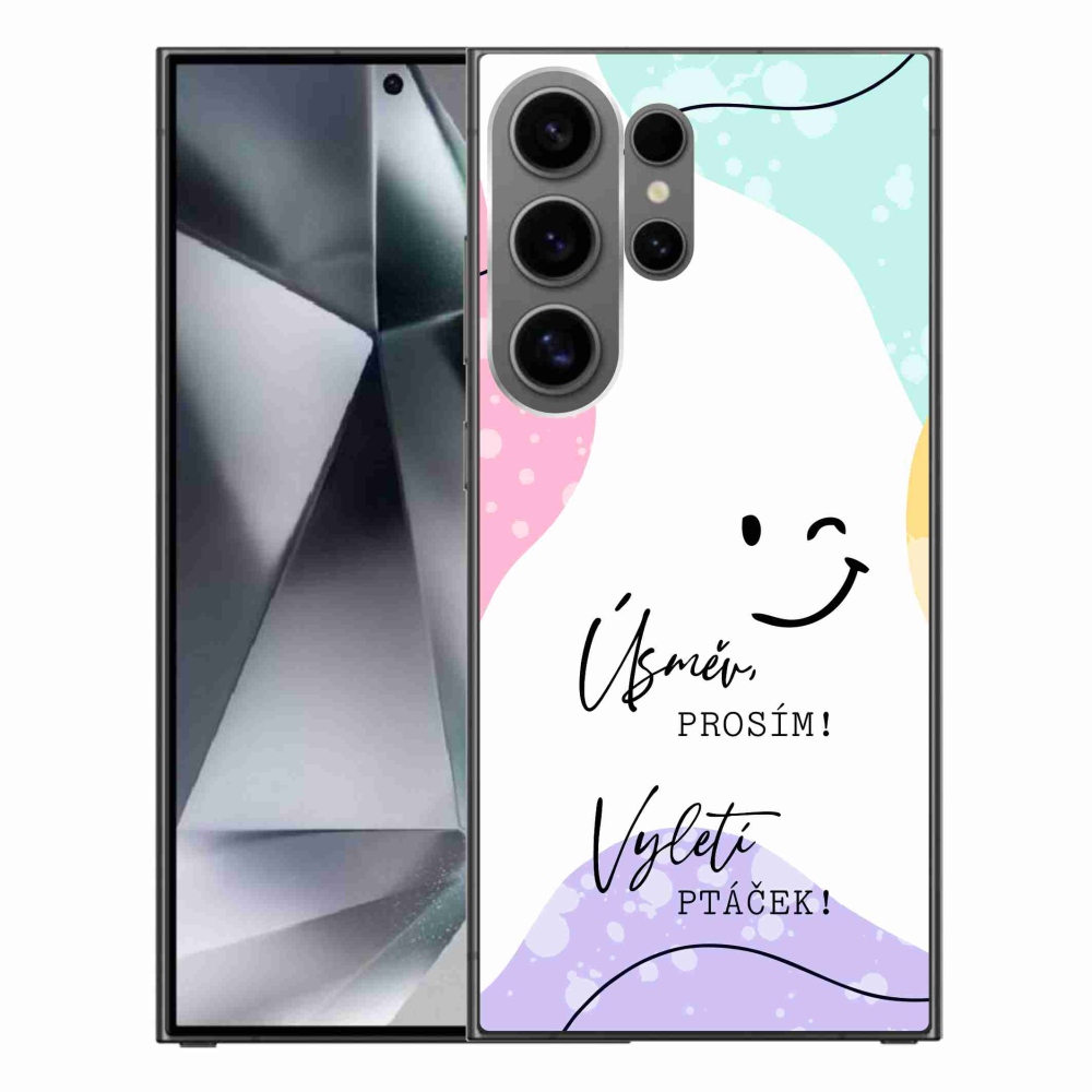 Gelový kryt mmCase na Samsung Galaxy S24 Ultra - vtipný text 4 bílé pozadí